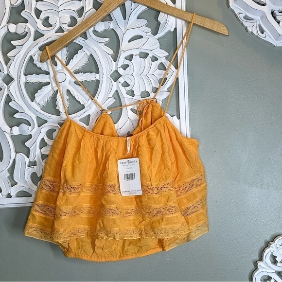 Free People NWT Home Again Tie Back Crop Camisole Cantaloupe Orange  Small - Picture 3 of 8